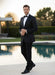 Men’s Black Textured Paisley floral Tuxedo Suit – Premium Slim Fit Formal Wedding, Prom, with Bowtie