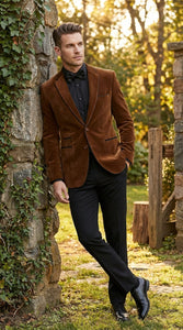 Brown Tuxedo Velvet Blazer for Men | Classic Formal Party and Evening Wear Dinner Jacket - Image 5