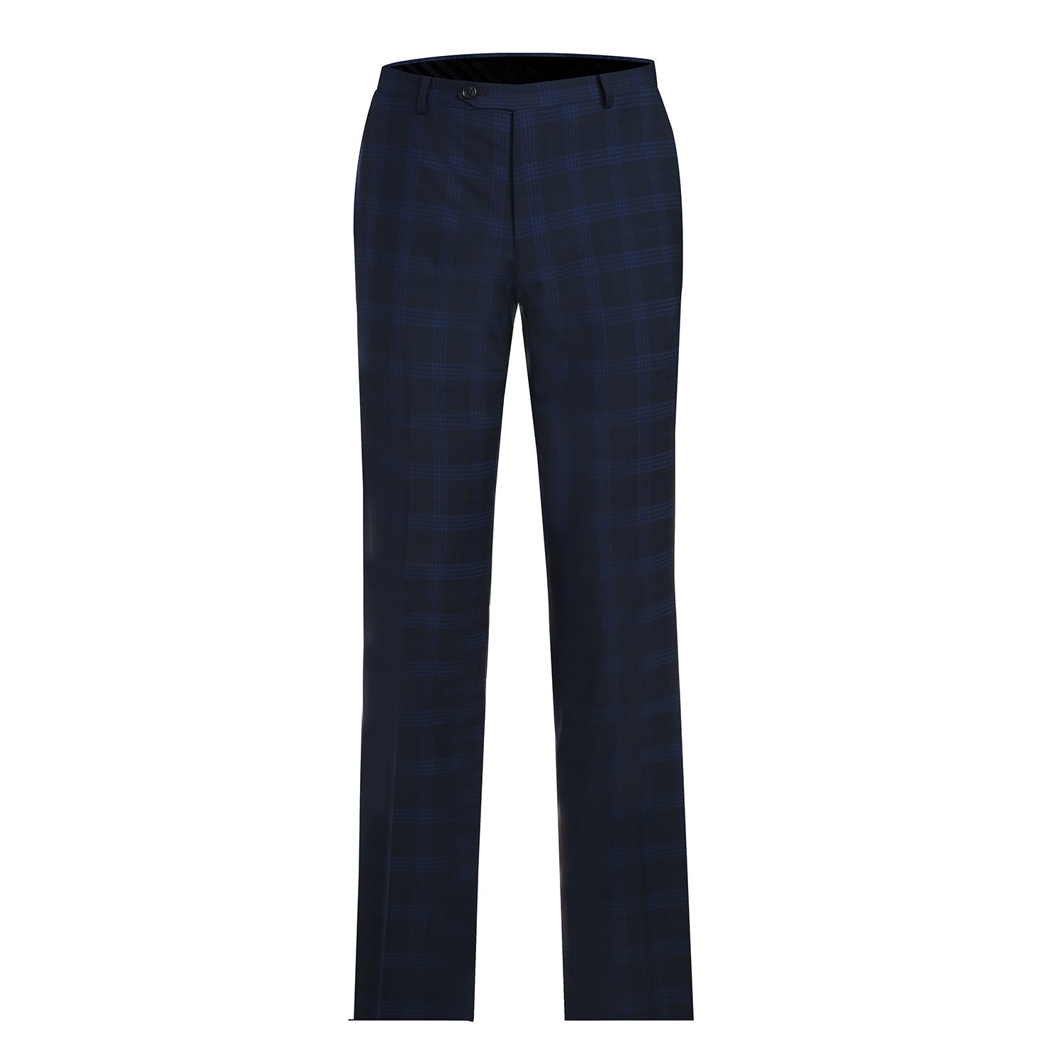 564-3 Men's Slim Fit Wool Blend Stretch Checked Suit - Image 5