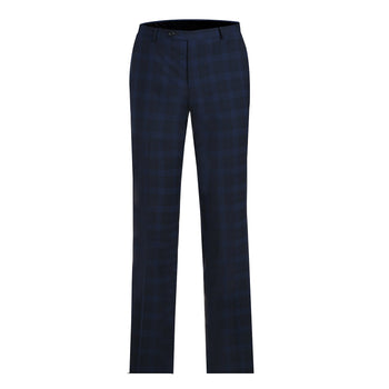 564-3 Men's Slim Fit Wool Blend Stretch Checked Suit - Image 5