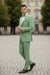 Men’s Mint Green Tuxedo – 2-Piece Formal Suit with Satin Shawl Lapel and Matching Bow Tie in  Sage Green