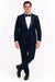 Men’s Navy Blue  Tuxedo with Satin Peak Lapel With Matching Color Lapel Sateen – Formal 2 Piece Suit