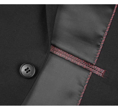 Renoi Designer Suit 2110-1 Men's Slim Fit Solid Stretch 2-Piece Suit