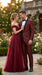 Men’s Shiny Burgundy Satin Tuxedo Jacket with Black Shawl Lapel | Formal Wedding & Prom Blazer - Sharkskin Fabric