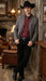 Men’s Charcoal Gray Western Faux Suede Blazer – Double Button Cowboy Jacket for Wedding & Party Wear