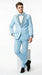 Sky Blue Prom Tuxedo - Perfect Wedding Suit Vested Rhinestone sequin Lapelled