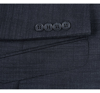 558-2 Men's Two Piece Slim Fit Wool Blend Suit - Image 5