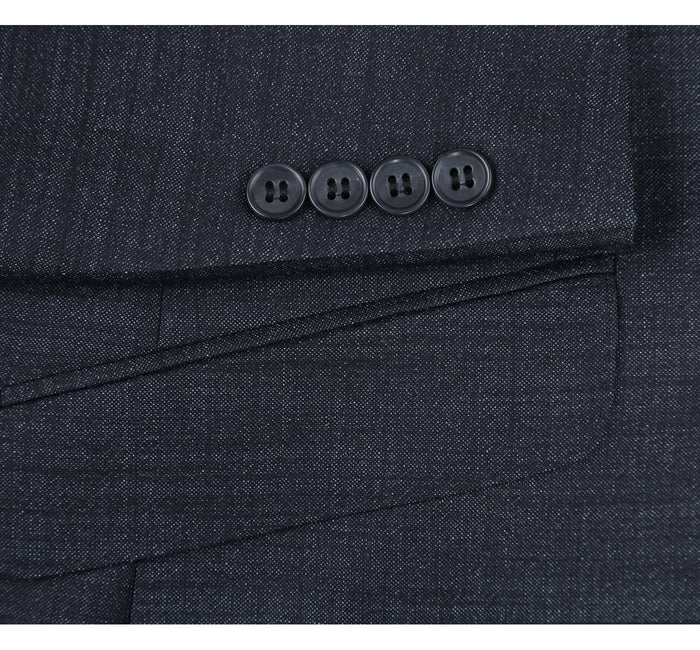 558-2 Men's Two Piece Slim Fit Wool Blend Suit - Image 5