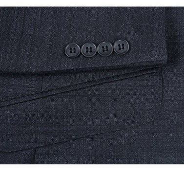 558-2 Men's Two Piece Slim Fit Wool Blend Suit - Image 5