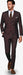 Mens 2 Button Vested 3 Piece Gangster Bold Pinstripe Suit in Burgundy
