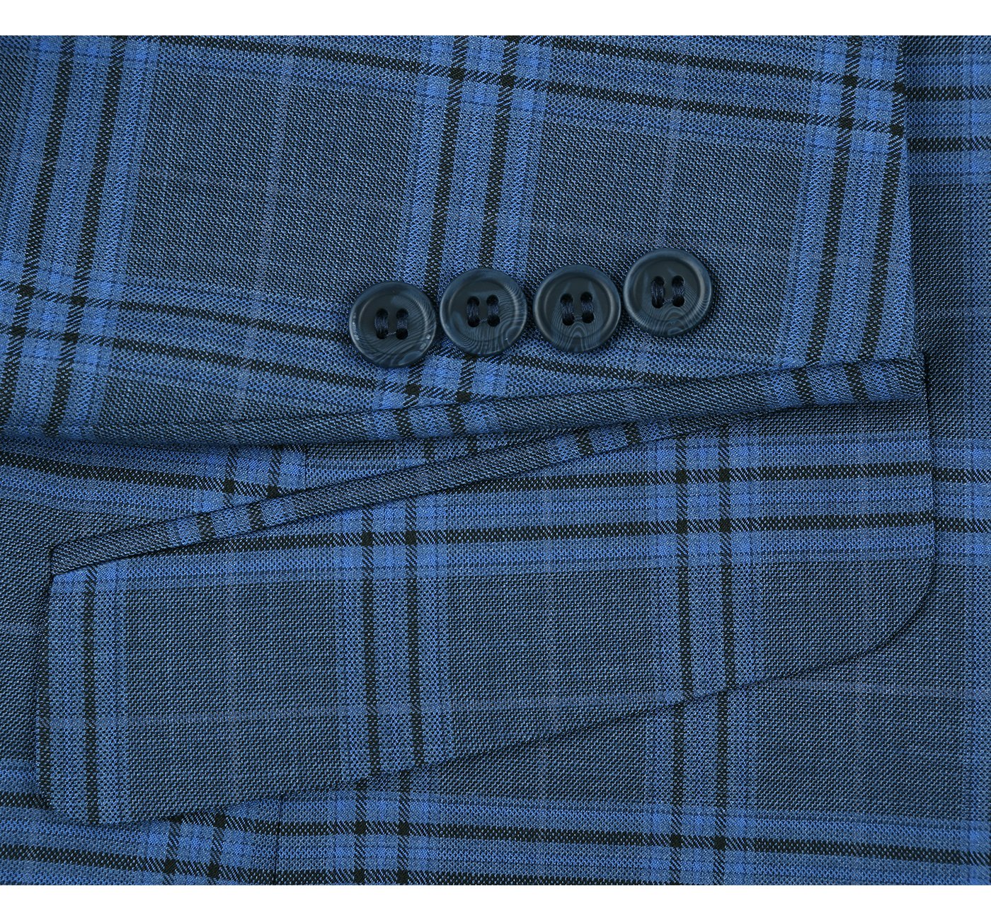 293-4 Men's 2-Piece Slim Fit Notch Lapel Stretch Windowpane Suit - Image 6
