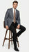 Men’s Charcoal Gray Windowpane Check Blazer – Classic Two Button Formal Sport Coat Jacket