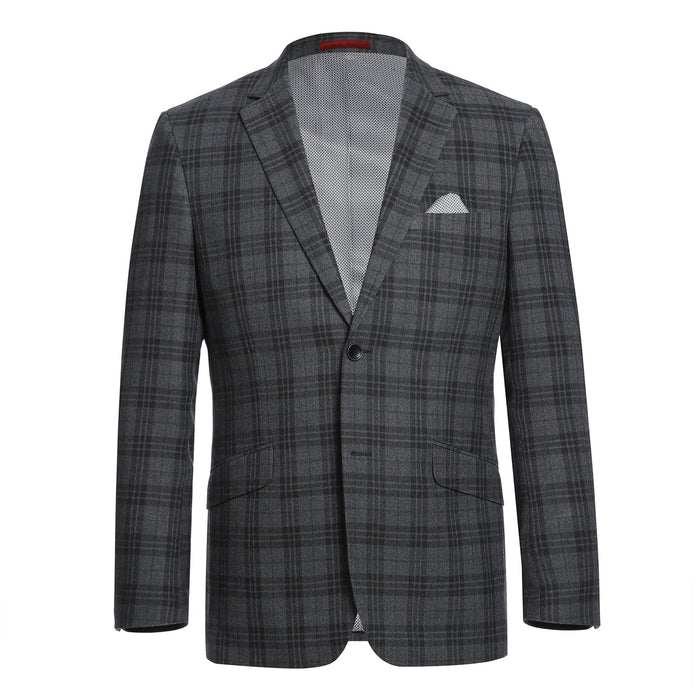 294-15 Men's Slim Fit Checked Suits - Image 2