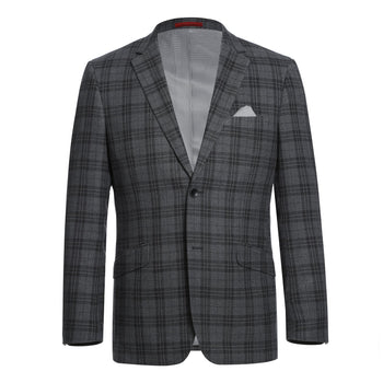 294-15 Men's Slim Fit Checked Suits - Image 2