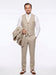Men’s Light Tan Tweed Great Gatsby 3 Piece Suit – Vintage Vested Wedding Suit, 1920s Classic Formal Outfit Herringbone
