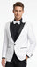 Men’s White and Black Tuxedo Suit with Shorts – Modern Formal Blazer and Short Pants Set for Wedding, Prom Suit