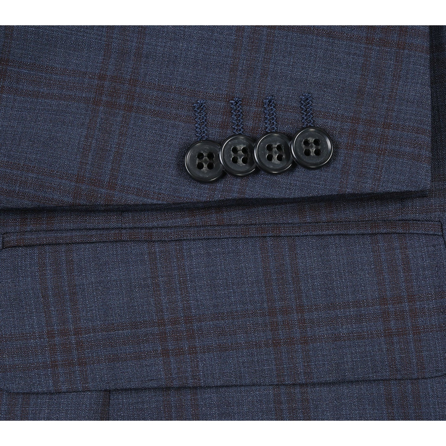 566-3 Men's Classic Fit Wool Suits - Image 5