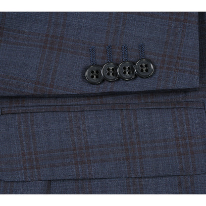 566-3 Men's Classic Fit Wool Suits - Image 5