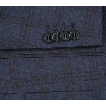 566-3 Men's Classic Fit Wool Suits - Image 5