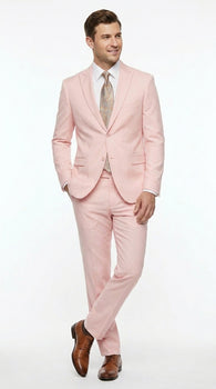 Men’s Light Pink 2 Piece Suit, Formal Dress Suit for Weddings, Prom, Parties, Summer Events Slim Fitted By Vitali