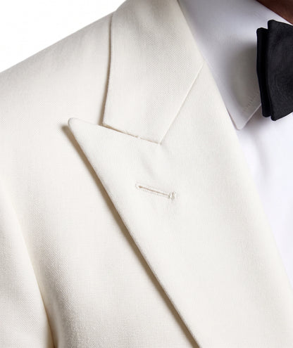 Men’s Pure White Dinner Jacket Blazer – James Bond Style Formal Tuxedo Blazer for Wedding, Black Tie & Evening Wear