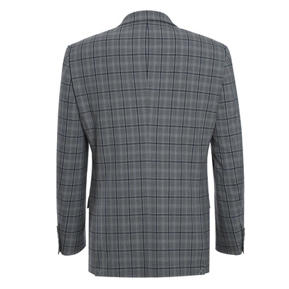 293-20 Men's Slim Fit Stretch Checked Suits - Image 3