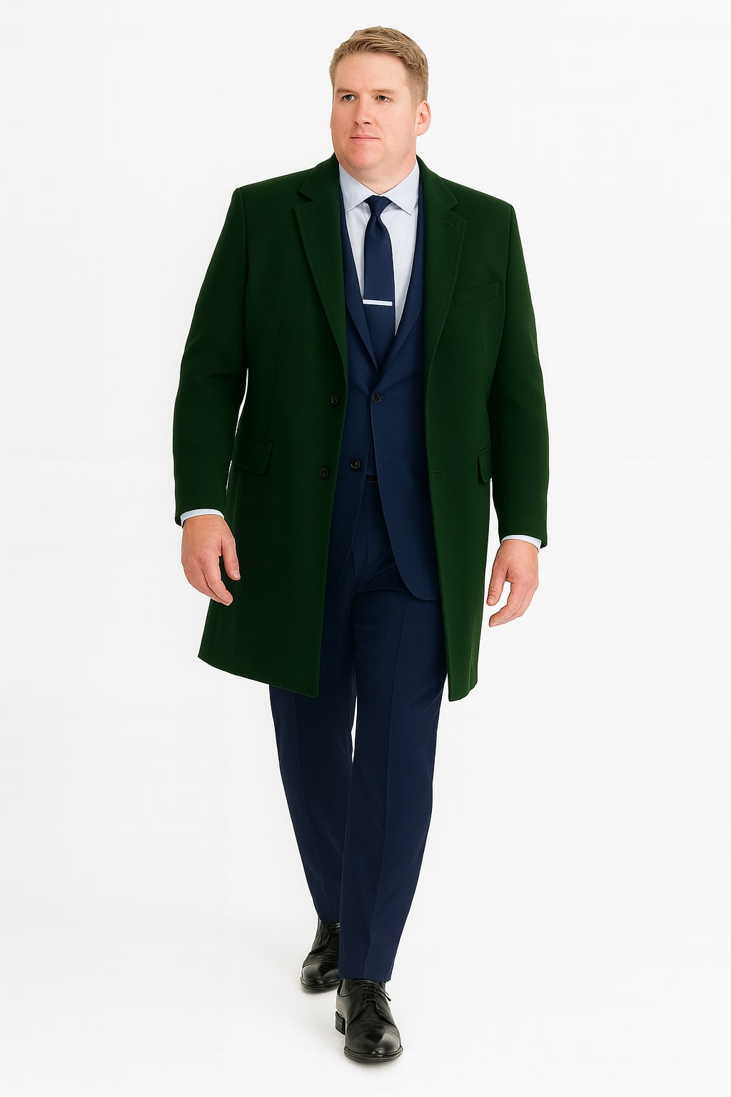 Mens Dark Green Wool Overcoat – Classic Long Coat for Formal and Casual Style - Image 5