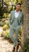 Mint Green Plaid Three Piece Suit for Men | Classic Checkered Formal Suit with Jacket Vest and Pants By Rossiman