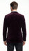 Mens Plum Eggplant Velvet Blazer Jacket – Luxury Velvet Dinner Jacket for Wedding, Tuxedo Events, Formal Parties in Burgundy Color
