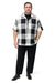 Mens Black and White Checkered Short Sleeve Shirt Set – Casual Two-Piece Summer Outfit With Walking Suit Plus Matching Pants