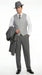 Men’s Grey Pinstripe Zoot Suit 3 Piece – 1920s Gangster Vintage Wide Lapel Suit with Vest for Wedding, Party