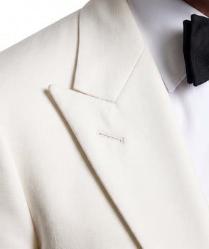 Men’s Pure White Dinner Jacket Blazer – James Bond Style Formal Tuxedo Blazer for Wedding, Black Tie & Evening Wear