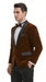 Men’s Brown Camel Bronze Velvet Tuxedo Jacket, Shawl Lapel Wedding Prom Dinner Blazer - Blazer Sportcoat