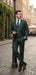 Men’s Green Plaid 3-Piece Suit – Classic Check Slim Fit Suit for Weddings, Church, and Formal By Rossiman