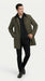 Mens Olive Brown Trench Coat Raincoat – Classic Water Resistant Long Coat with Zip and Button Closure for Business, Travel and Everyday Outerwear