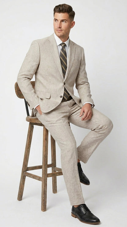 Big and Tall Men’s Gray Suit Separates with 2 Button Jacket and Matching Pants, Formal Dress Suit