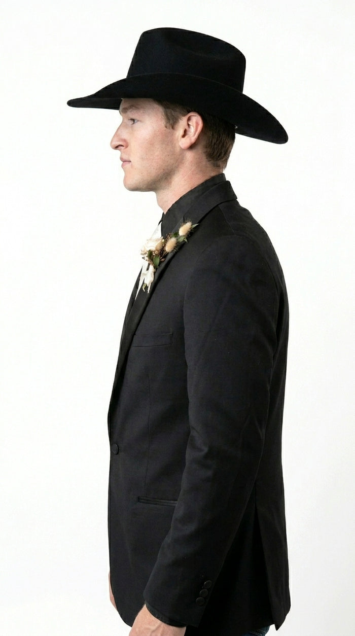 Men’s Black Tuxedo Western Blazer – Cowboy Style Formal Sport Coat Jacket for Dinner Jacket