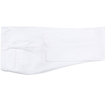 601-20 Men's Notch Lapels White Solid Linen Suits - Image 5