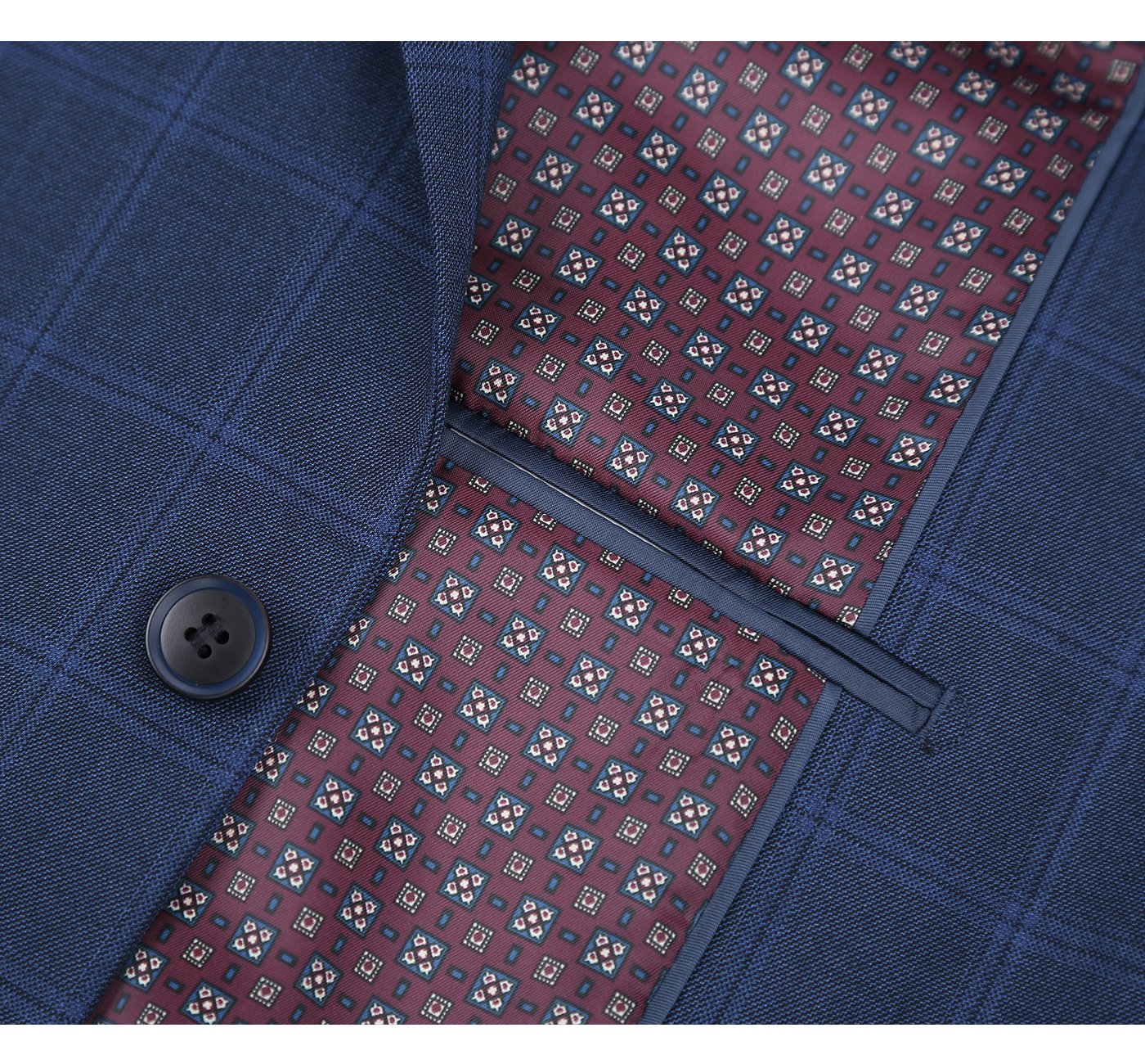 292-6 Men's Slim Fit 2-Piece Single Breasted Check Dress Suit - Image 6