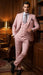 Men’s Blush Pink and Gold Three-Piece Suit – Tailored Fit Formal Wedding, Vested Suit By Rossiman