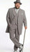 Men’s Gray Zoot Suit with Matching Hat and 1920s Shoes | Grey Vintage Wedding and Party Three Piece Suit