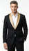Men’s Black Suit with Gold Lapel – Luxury Formal Tuxedo Style Suit for Wedding, Prom, Party and Evening Wear