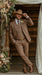 Men’s Light Brown Western 3 Piece Suit – Classic Country Style Blazer Vest Pants Set, Formal Cowboy Suit Toast
