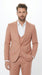 Men’s Peach Light Brown 3 Piece Suit – Wedding & Prom Formal Suit Set, Blazer Pants Double breasted vest