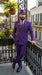 Men’s Purple Pinstripe Mardi Gras Suit | Classic Double Breasted Formal Carnival Suit
