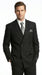 Men’s Black Pinstripe Double Breasted Suit – Peak Lapel Classic Fit Formal Business Conservative settle stripe