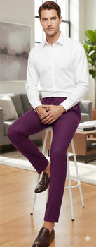 purple dress pants Men's Napolean Stretch Wool by StudioSuits Waist Girth ASOS DESIGN flare tuxedo suit