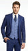 Vitali Men’s Navy Blue 3 Piece Suit with Light Blue Vest, Textured Formal Dress Suit for Weddings, Prom, Business Events, and Parties