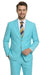 Men’s Aqua Blue 2 Piece 2 Button Suit, Formal Dress Suit for Weddings, Prom, Parties, Summer Events, Turquoise Light blue