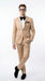 Men’s Champagne Gold Paisley Prom Tuxedo, Formal Dinner Suit for Prom, Weddings, Parties in Tan Color
